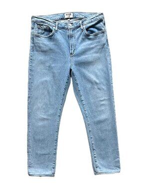 AGOLDE TONI Cropped Straight Leg Light Distressed Jean